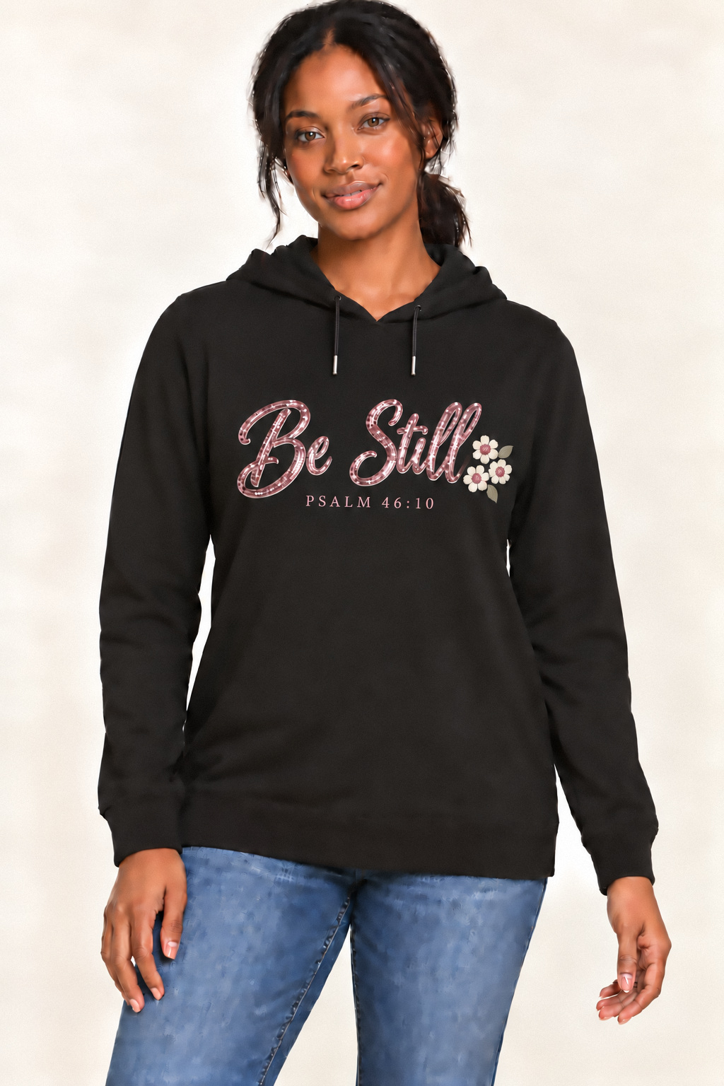 Be Still Sparkle Hoodie, Soft charcoal: front