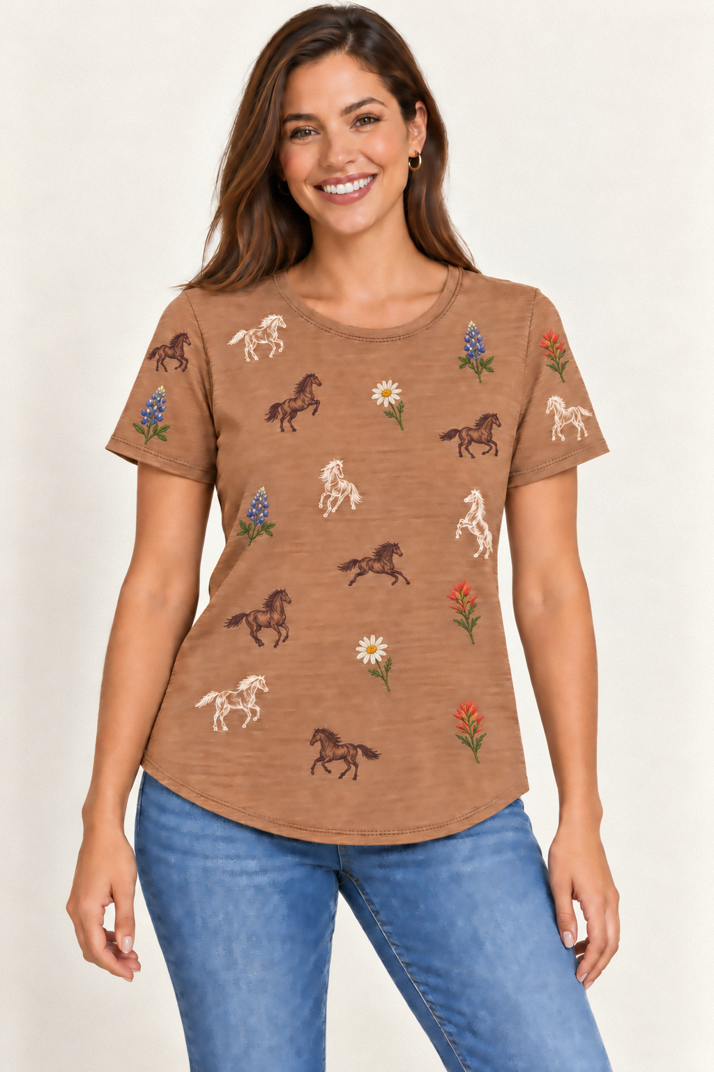 Wild Horses & Wildflowers Tee, Sierra: front