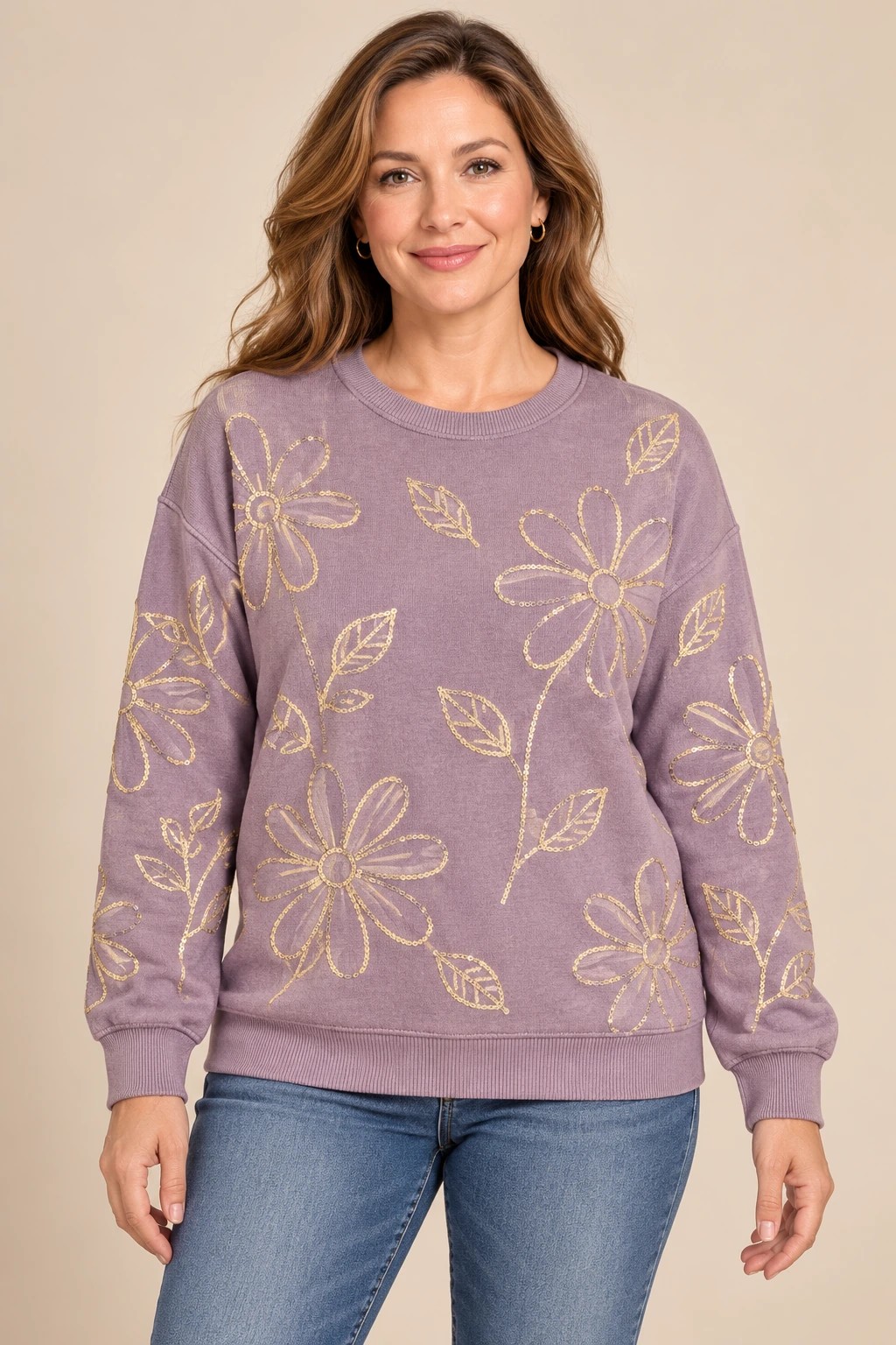 Gilded Spring Meadow, Dusty Lilac: front